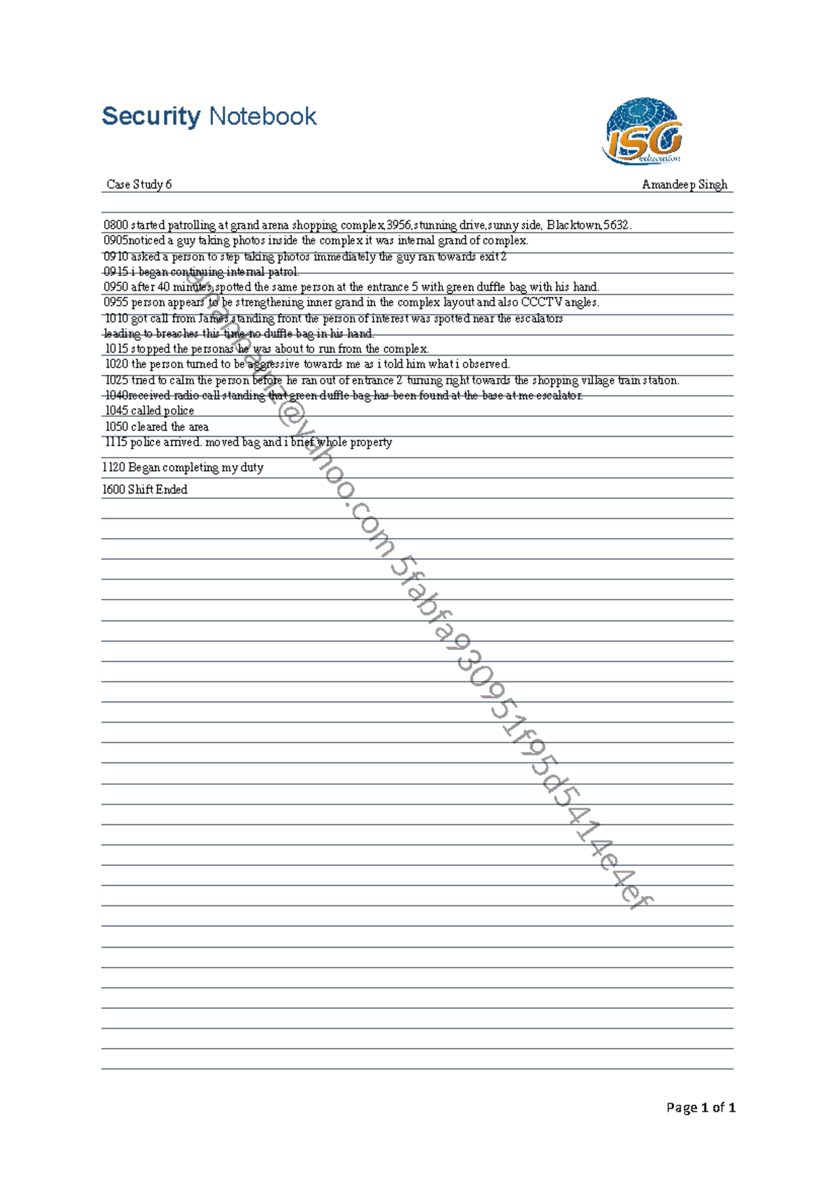 Cluster 5 Case Study 6 - This is the security notes. SIT30816 ...