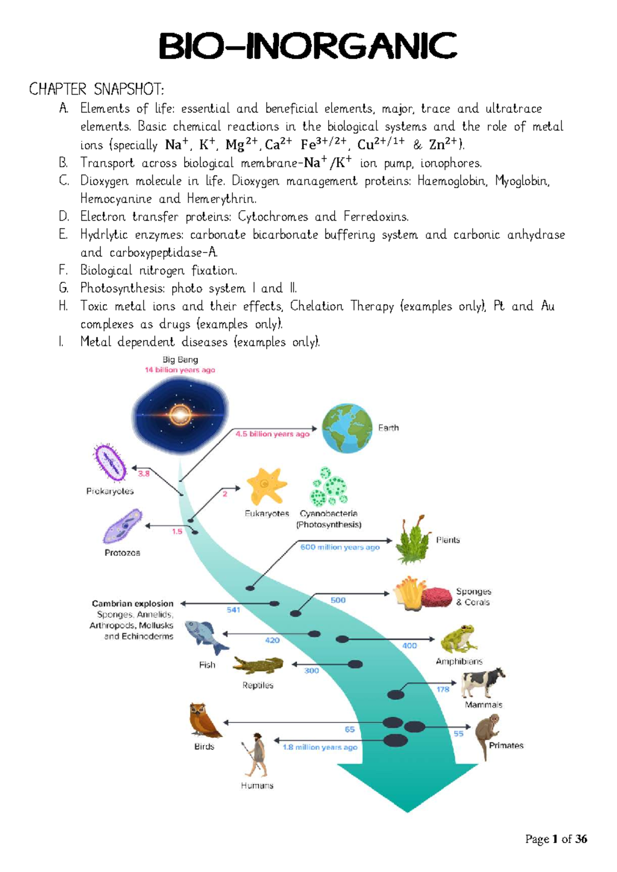 Bioinorganic Chemistry: Key Concepts and Elements (Course Code: BIOCHEM ...