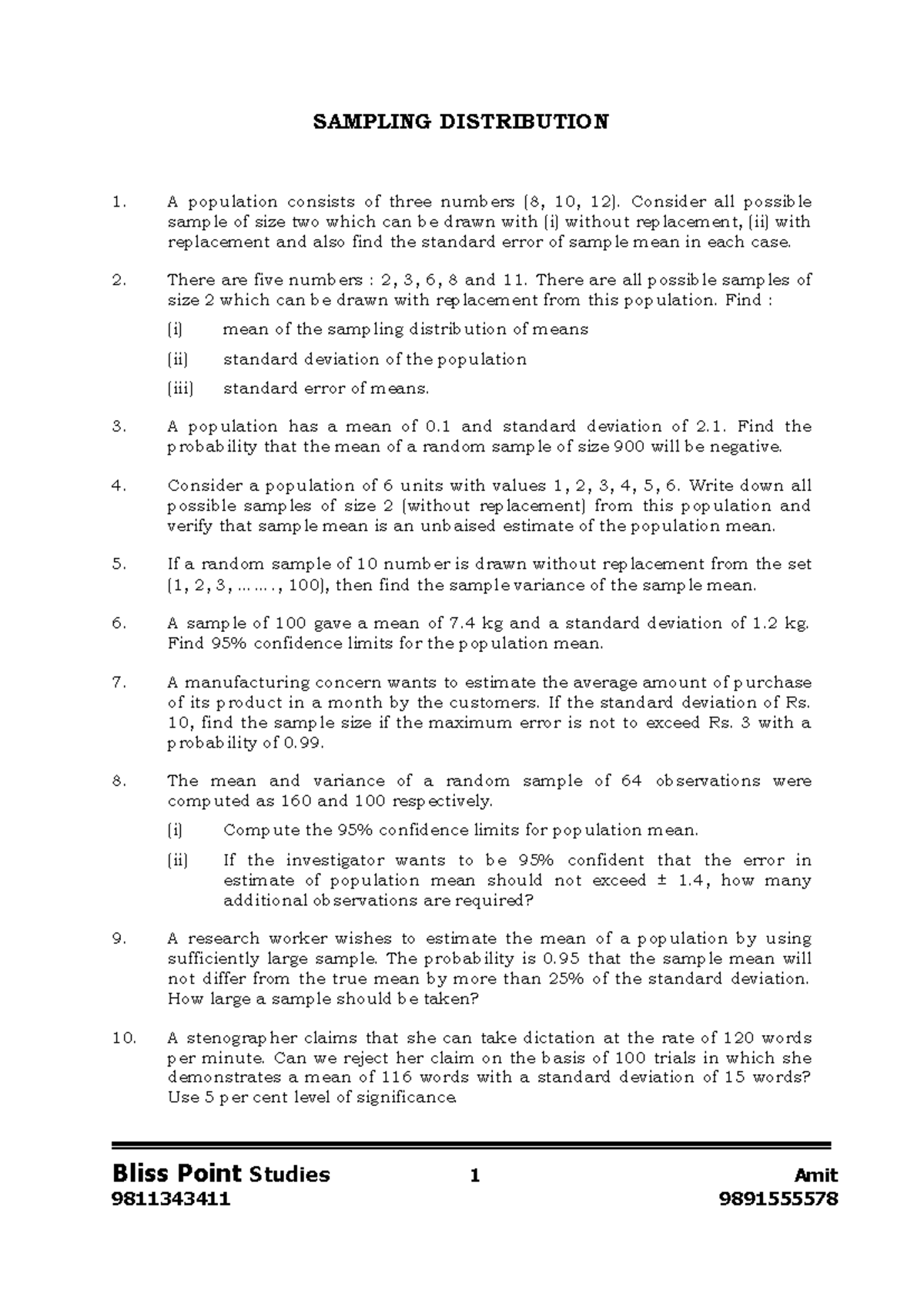 Bliss Point Studies in Statistics 101: Sampling & Hypothesis Testing ...