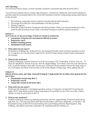 2.2 Respiratory Matching Assignment - Respiratory Matching Assignment ...