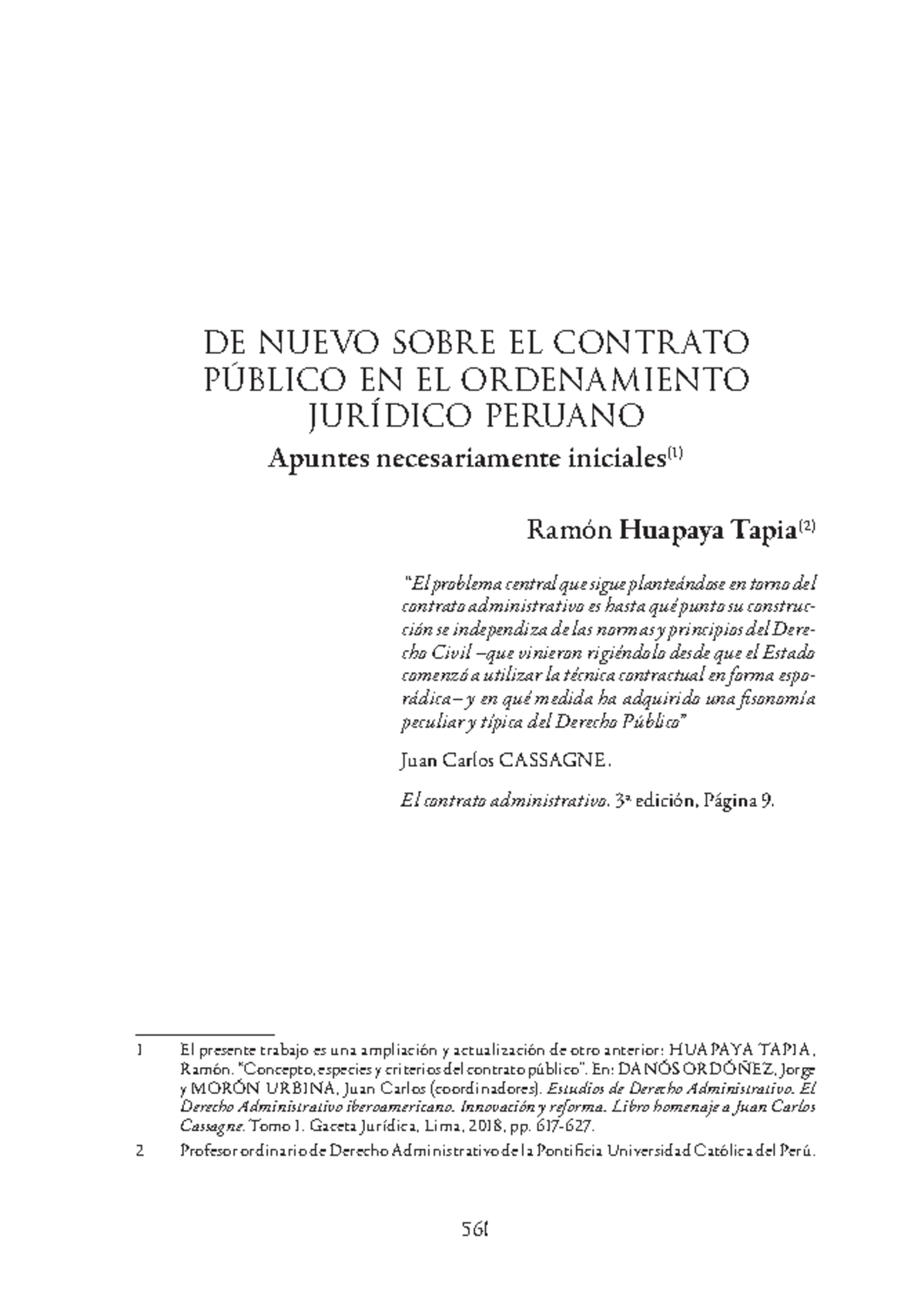 De nuevo sobre el Contrato Público en el Derecho Administrativo Peruano ...