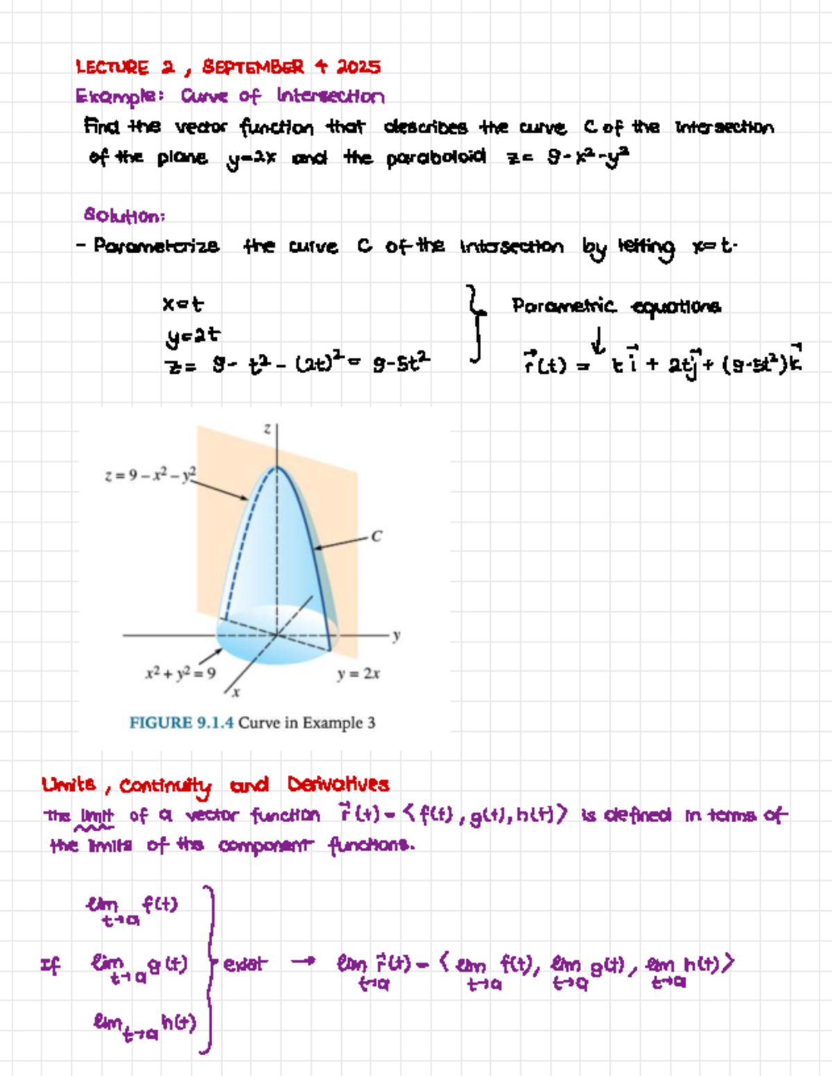 ENGR233-2025: Lecture 2 - Vector Functions & Intersection Curves Notes ...