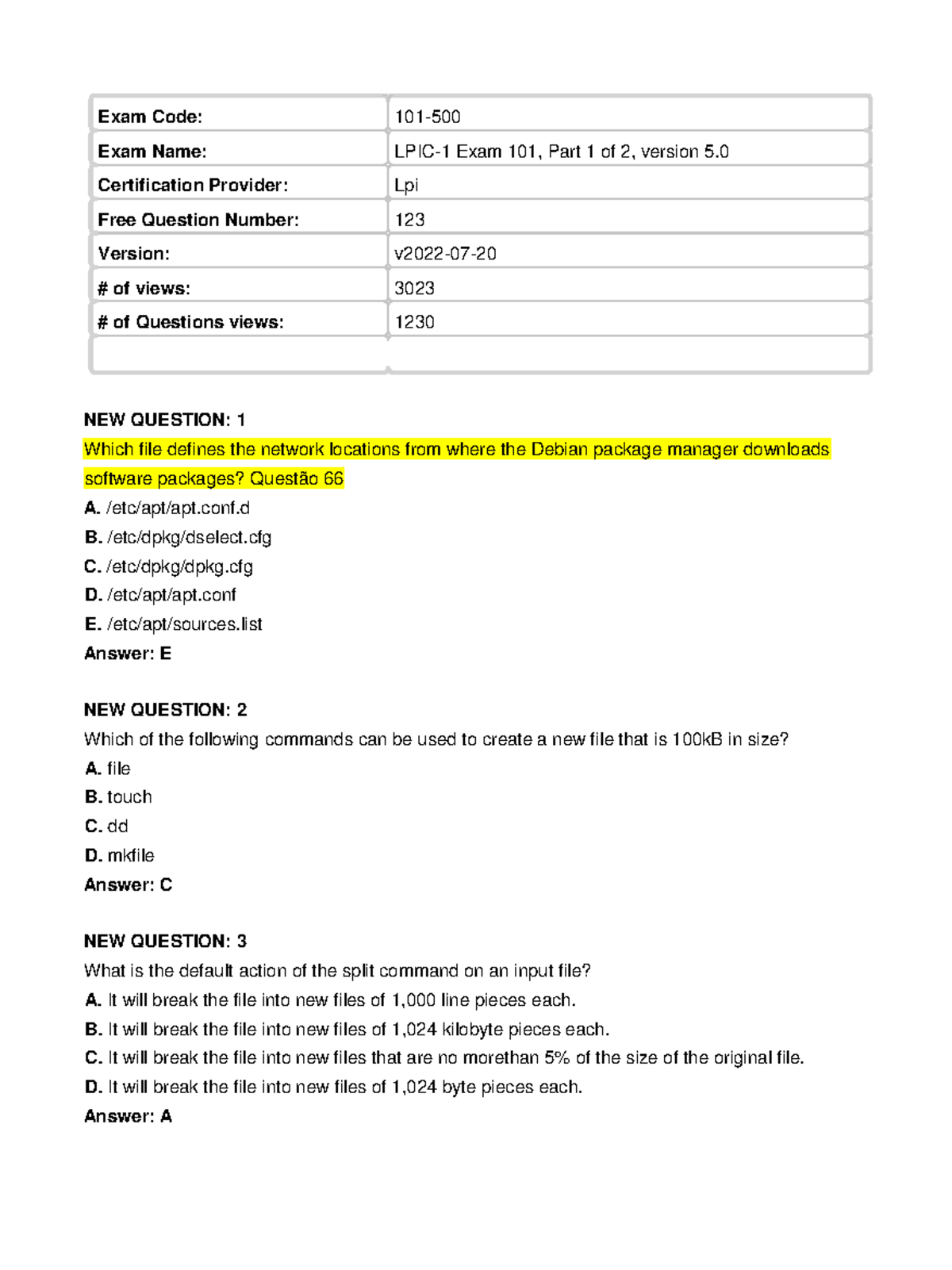 LPI - Exam 101: Linux Command Line Essentials, Part 1 of 2 - Studocu