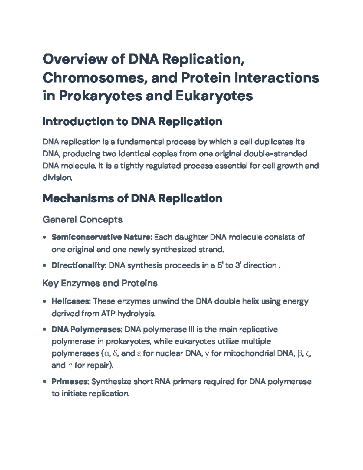 DNA Replication and Chromosomal Structure in Prokaryotes & Eukaryotes ...
