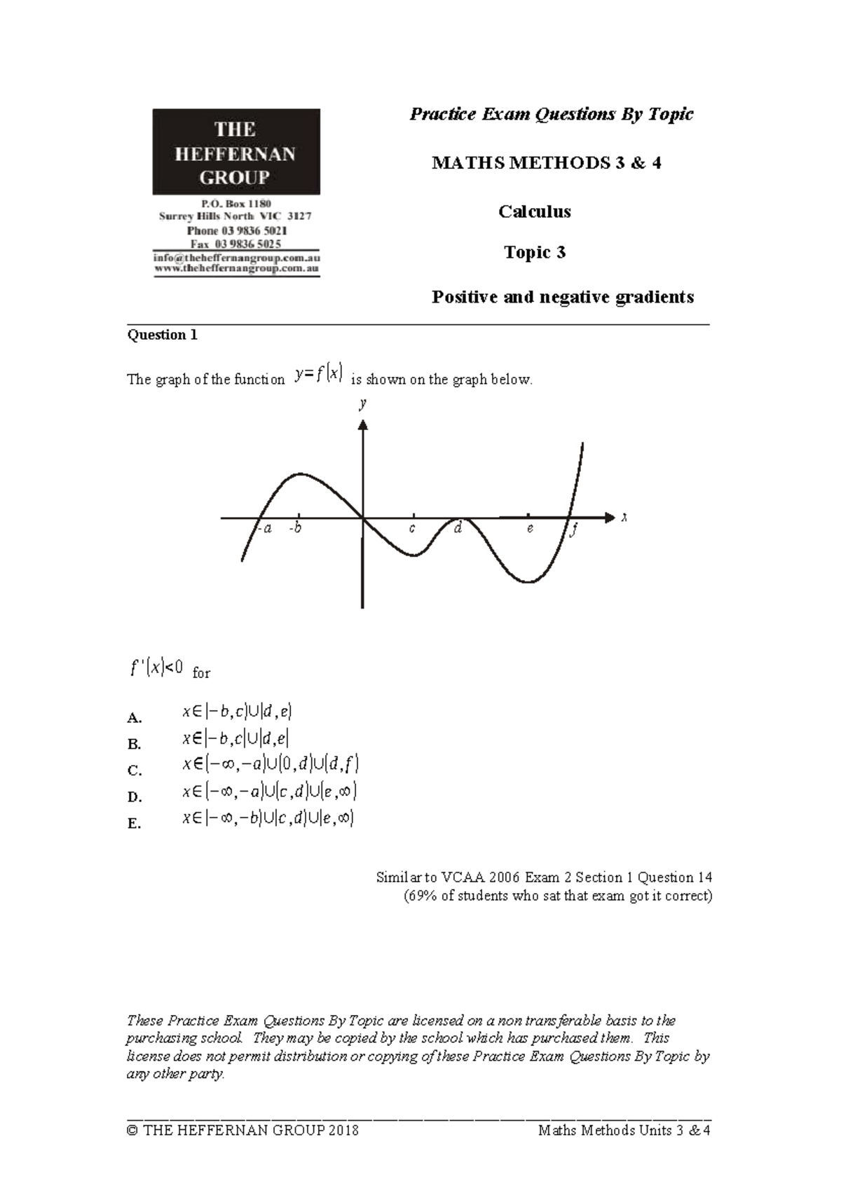 Calculus Methods 3/4: Positive & Negative Gradients Practice Exam - Studocu