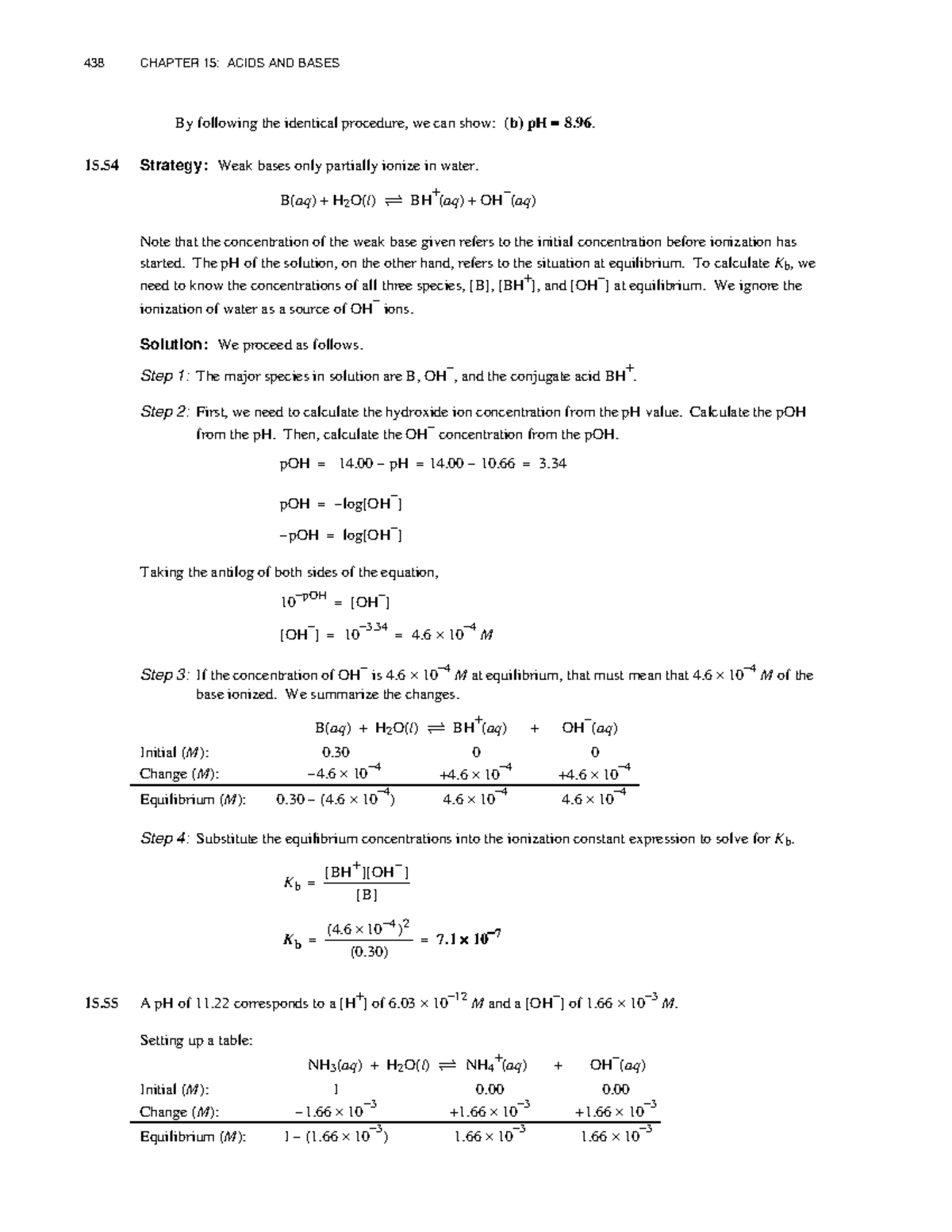 438 CHAPTER 15: ACIDS AND BASES - Solution Manual Insights - Studocu