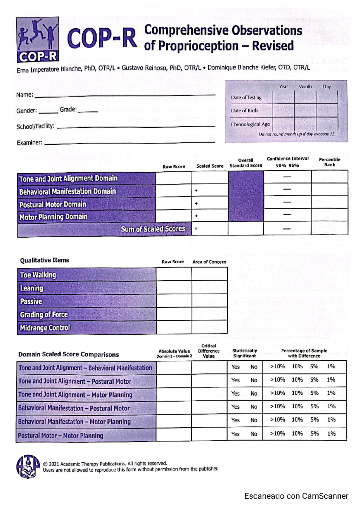 Title: COP-R: Comprehensive Proprioception Observations & Assessments - Document Preview