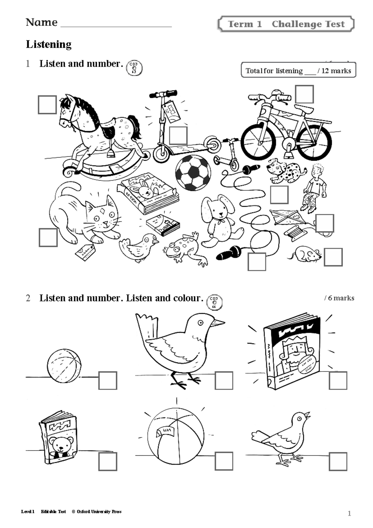 Level 1 Editable Test Term 1: Listening, Speaking, & Writing - Studocu