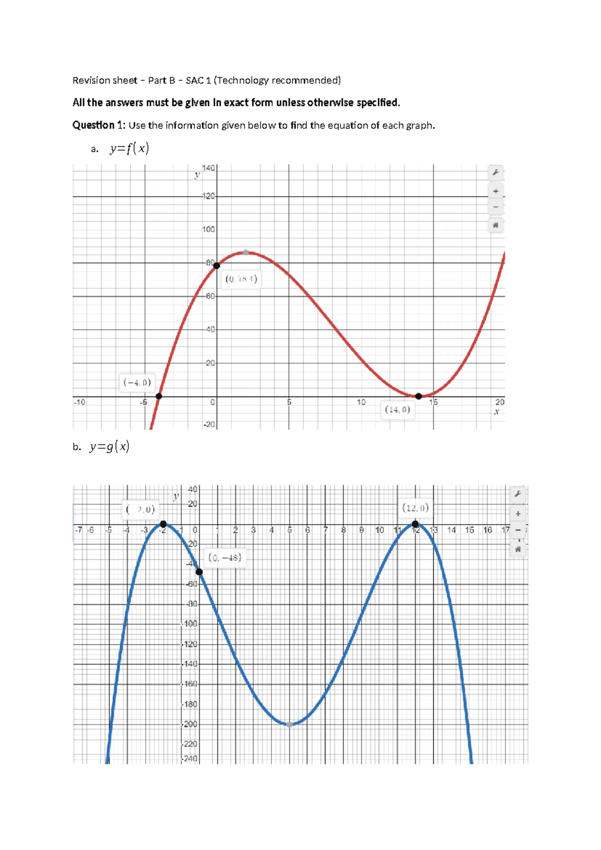 SAC 1 Revision Part B - dwqedfvGA - Revision sheet – Part B – SAC 1 ...