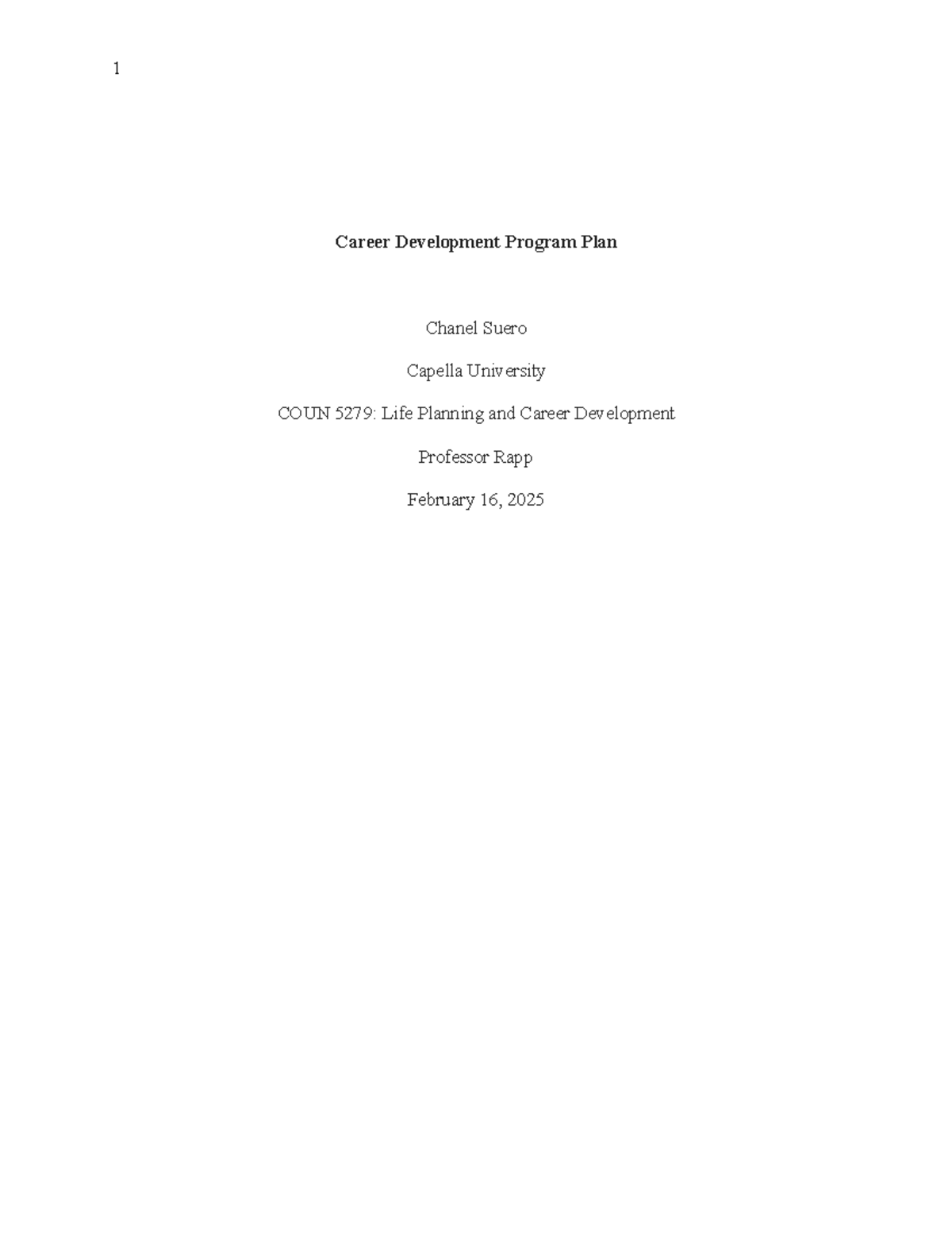 Career development program plan for youth: COUN 5279 final project ...