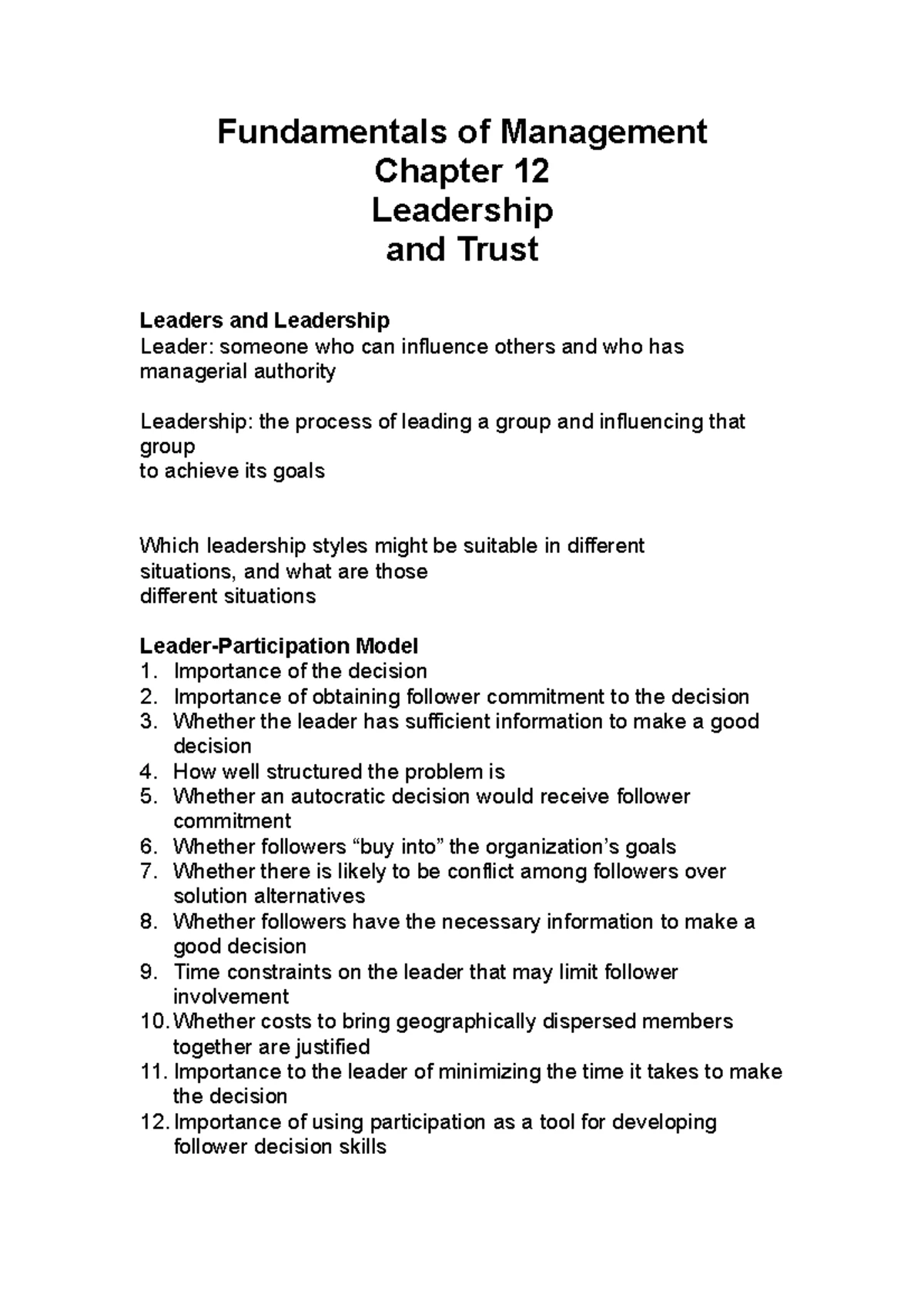 Fundamentals of Management ch 10 - Fundamentals of Management Chapter ...