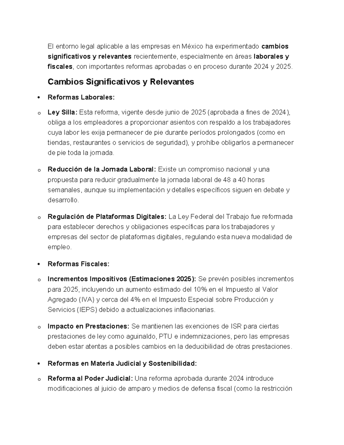 Reformas Laborales y Fiscales en México 2024-2025: Cambios Clave - Studocu