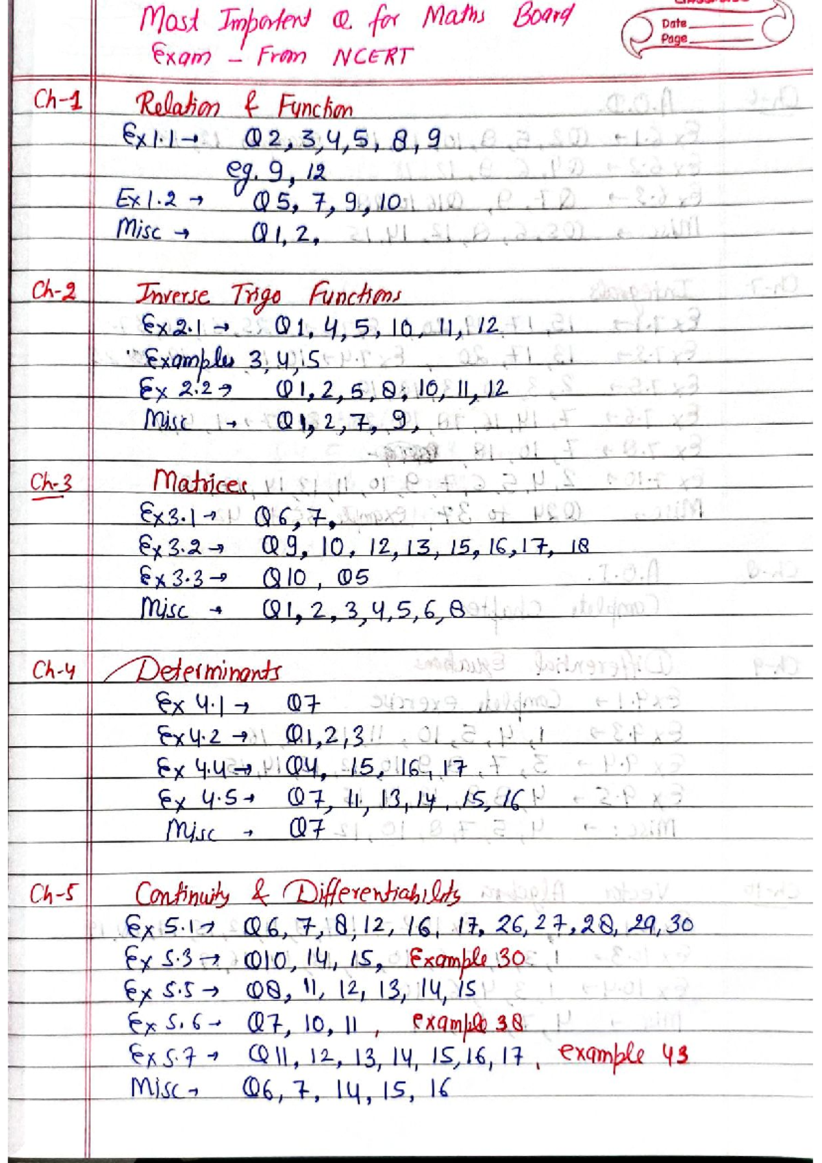 12th Maths Most Important Questions for Board Exam - NCERT - Studocu