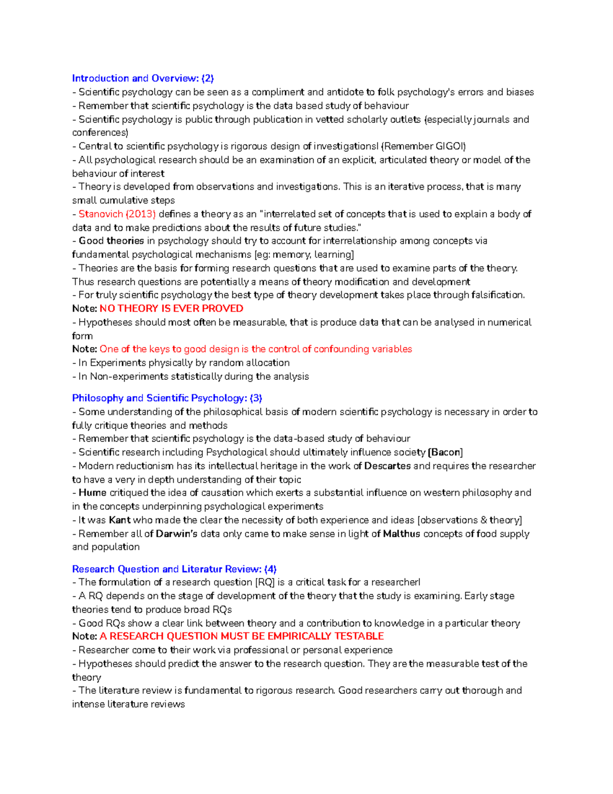 Week 12 Research Design Summation - Introduction and Overview: (2 ...