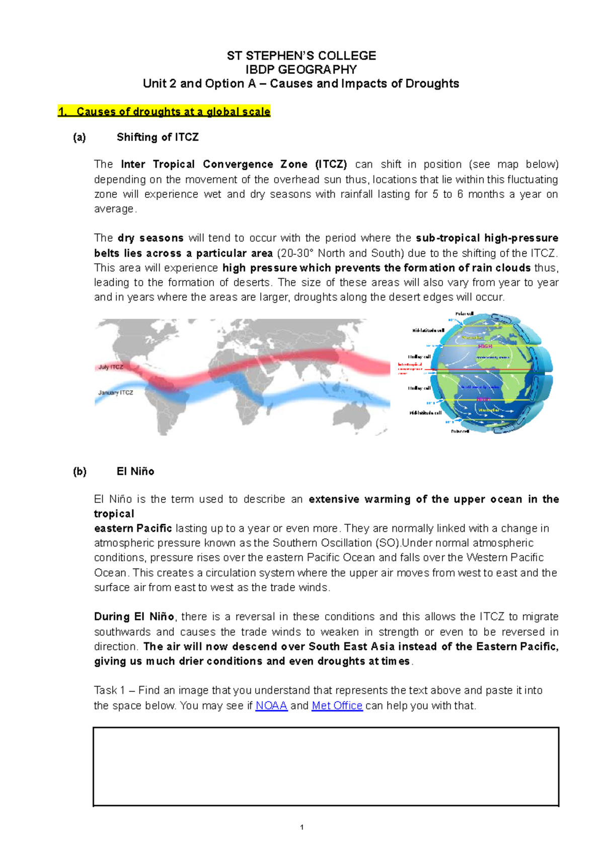 ST COLLEGE IBDP GEOGRAPHY Unit 2: Drought Causes & Impacts in China ...