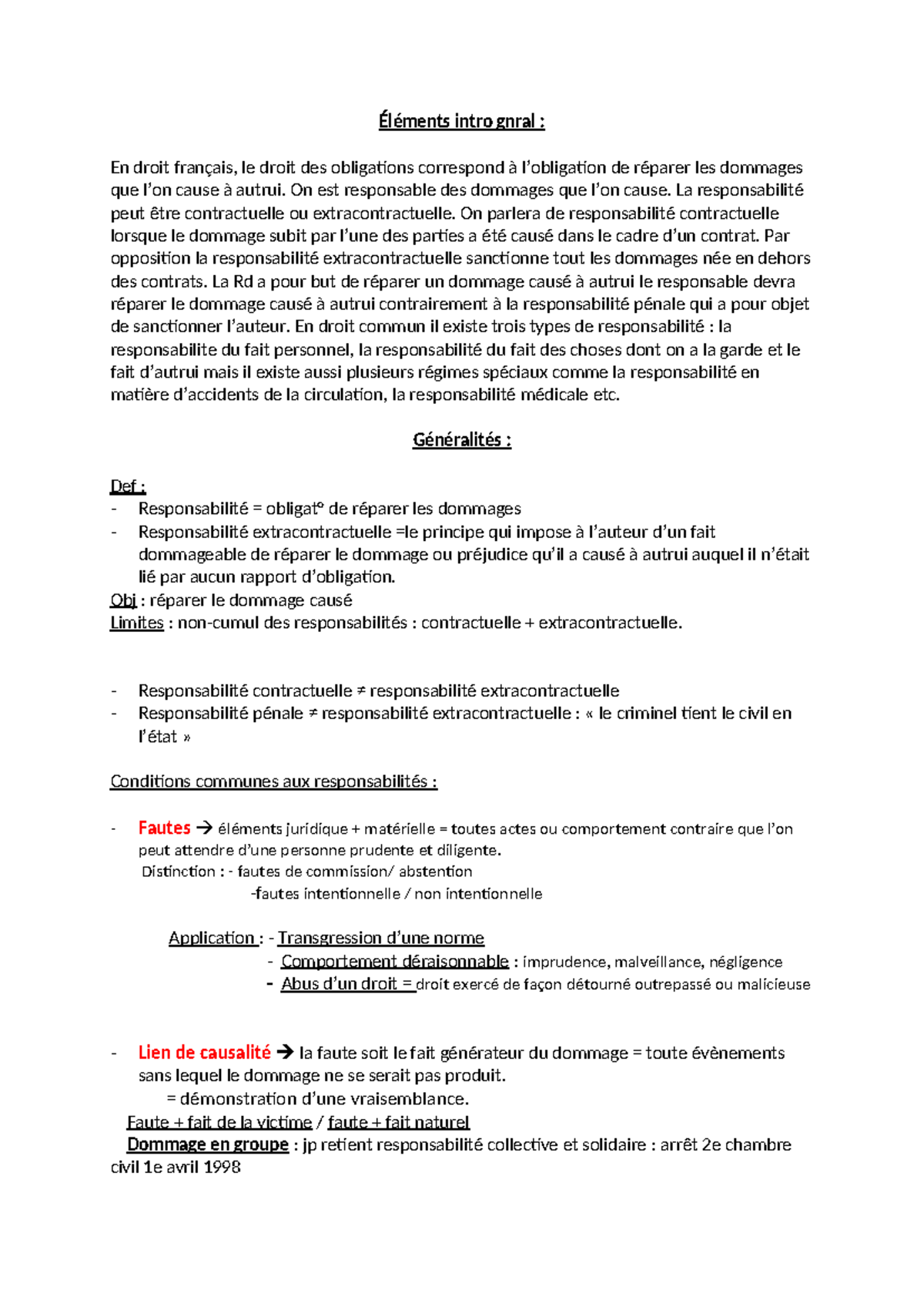 Types intro RD - Éléments intro gnral : En droit français, le droit des ...