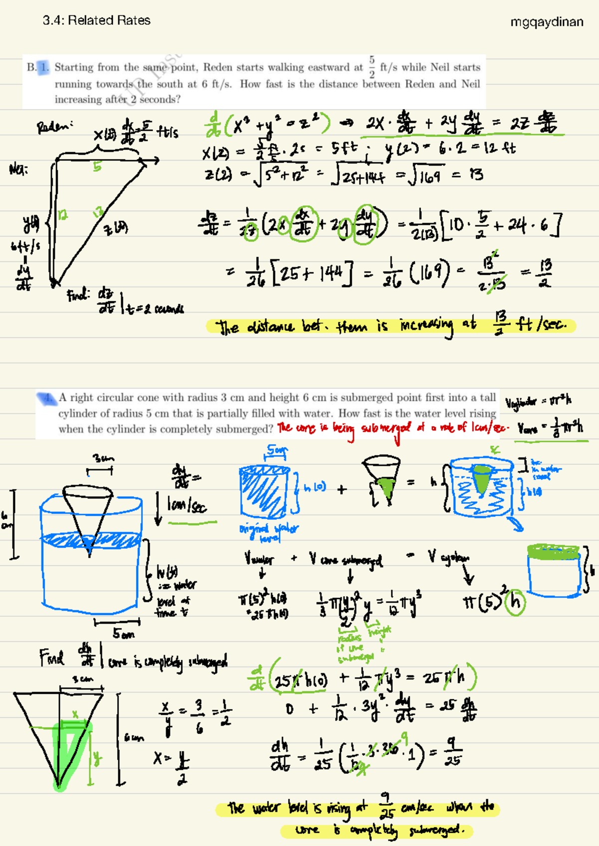 3.4: Related Rates Discussion for Calculus Concepts - Studocu