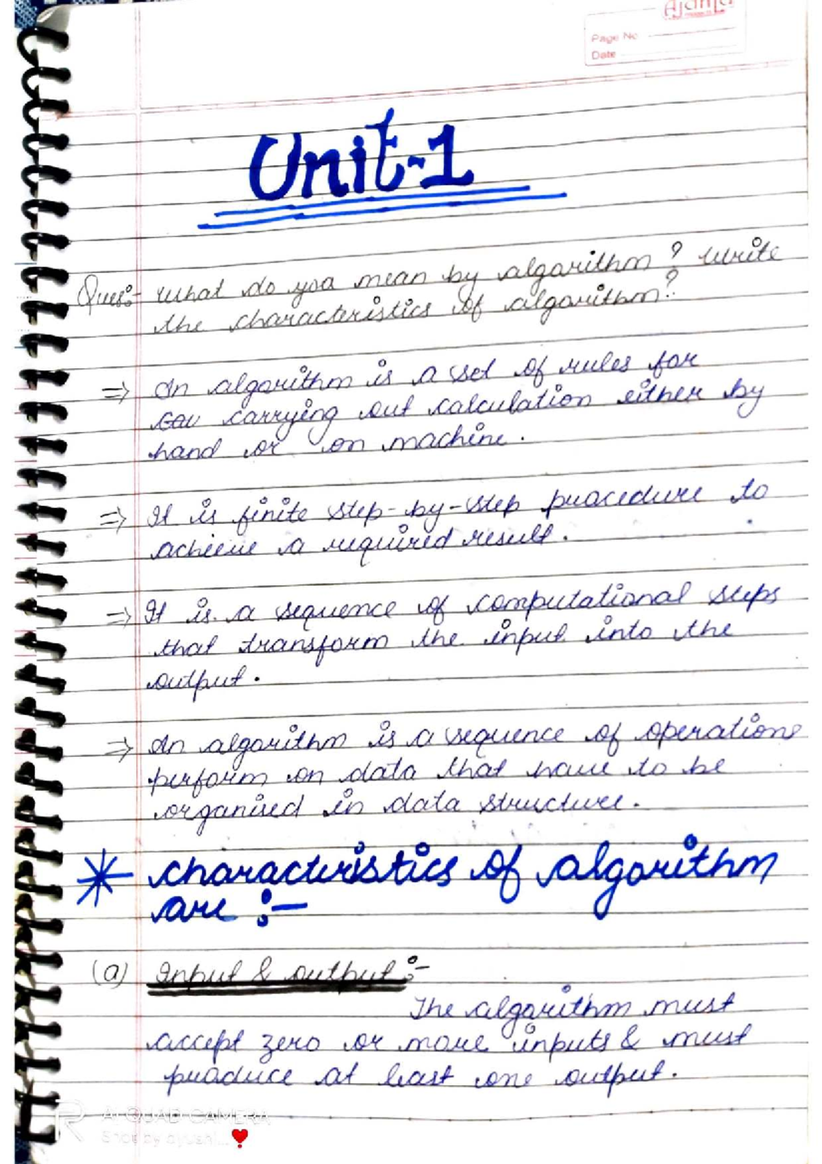 DAA Unit 1-2: Characteristics and Techniques of Algorithms - Studocu