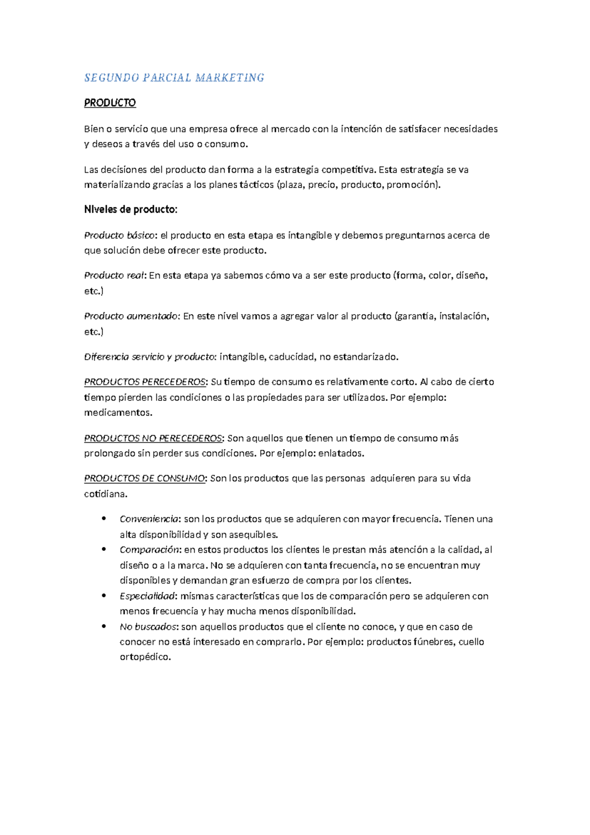 Segundo Parcial Marketing: Estrategias y Decisiones de Producto - Studocu