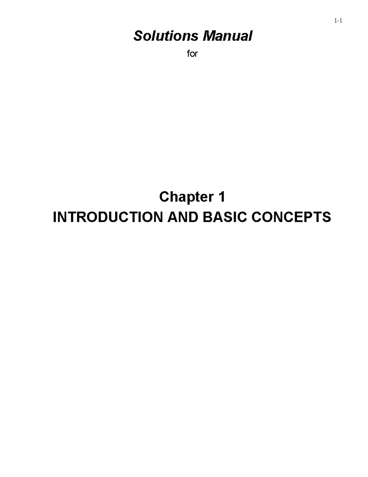 Chap01 Introduction AND Basic Concepts - Solutions Manual for Chapter 1 ...