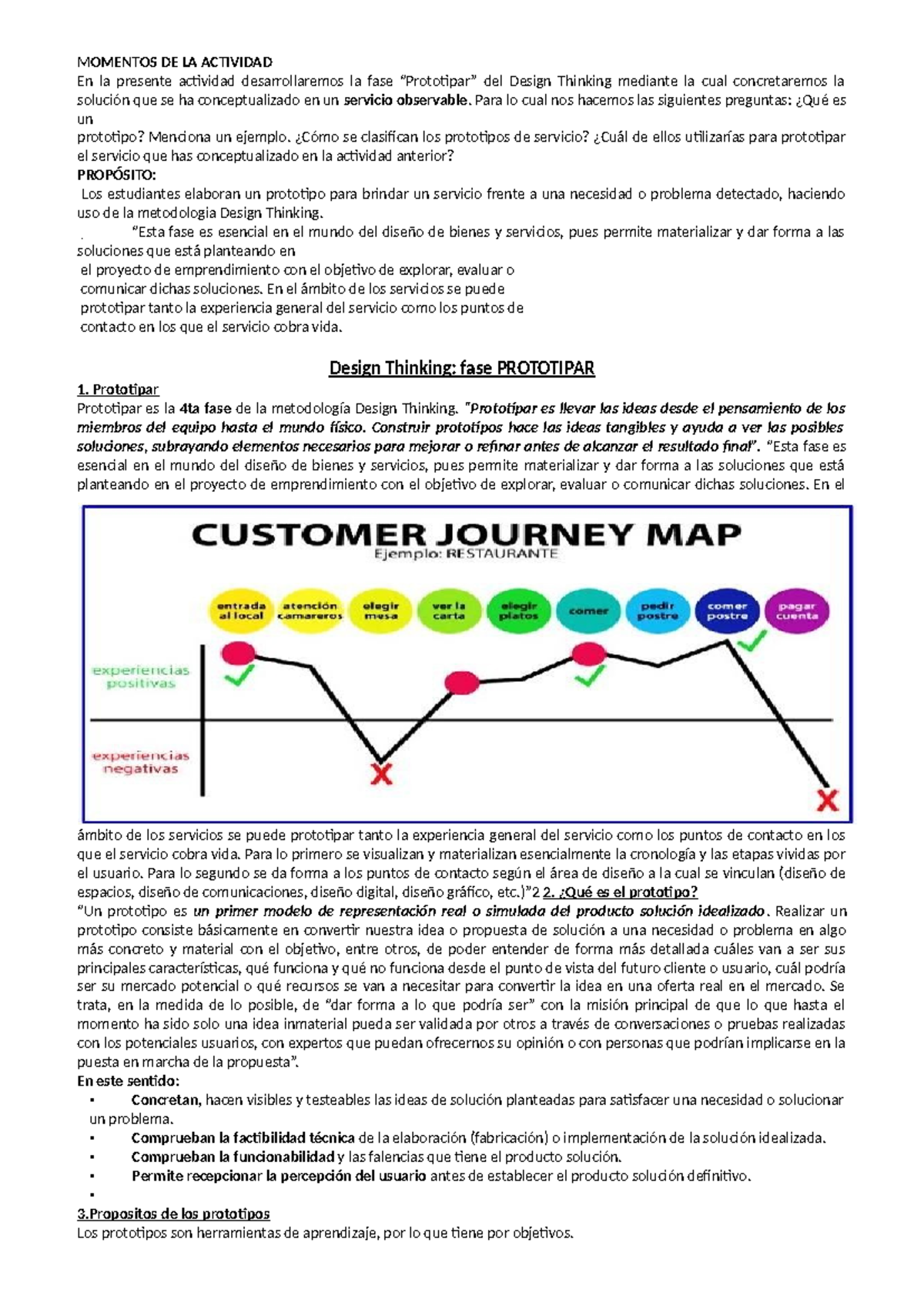 Prototipar en Design Thinking: Momentos Clave de la Actividad - Studocu
