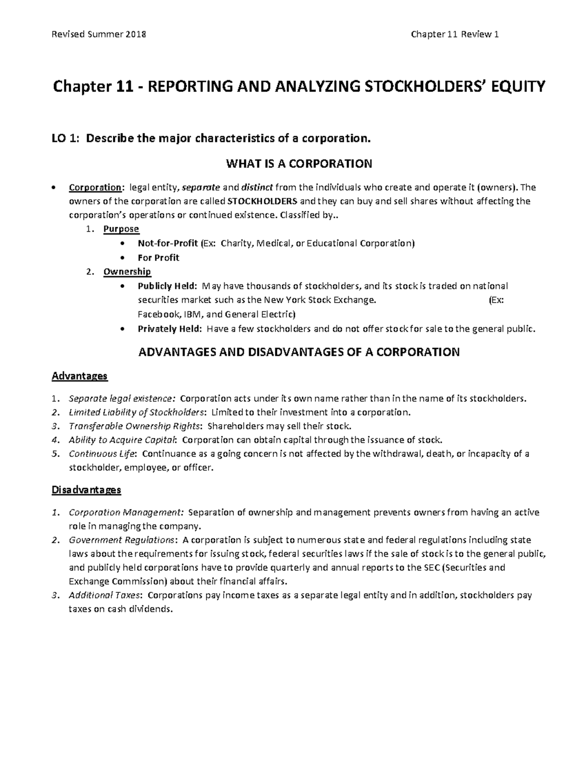 Chapter 11 Review - Nonenone - Chapter 11 - REPORTING AND ANALYZING ...