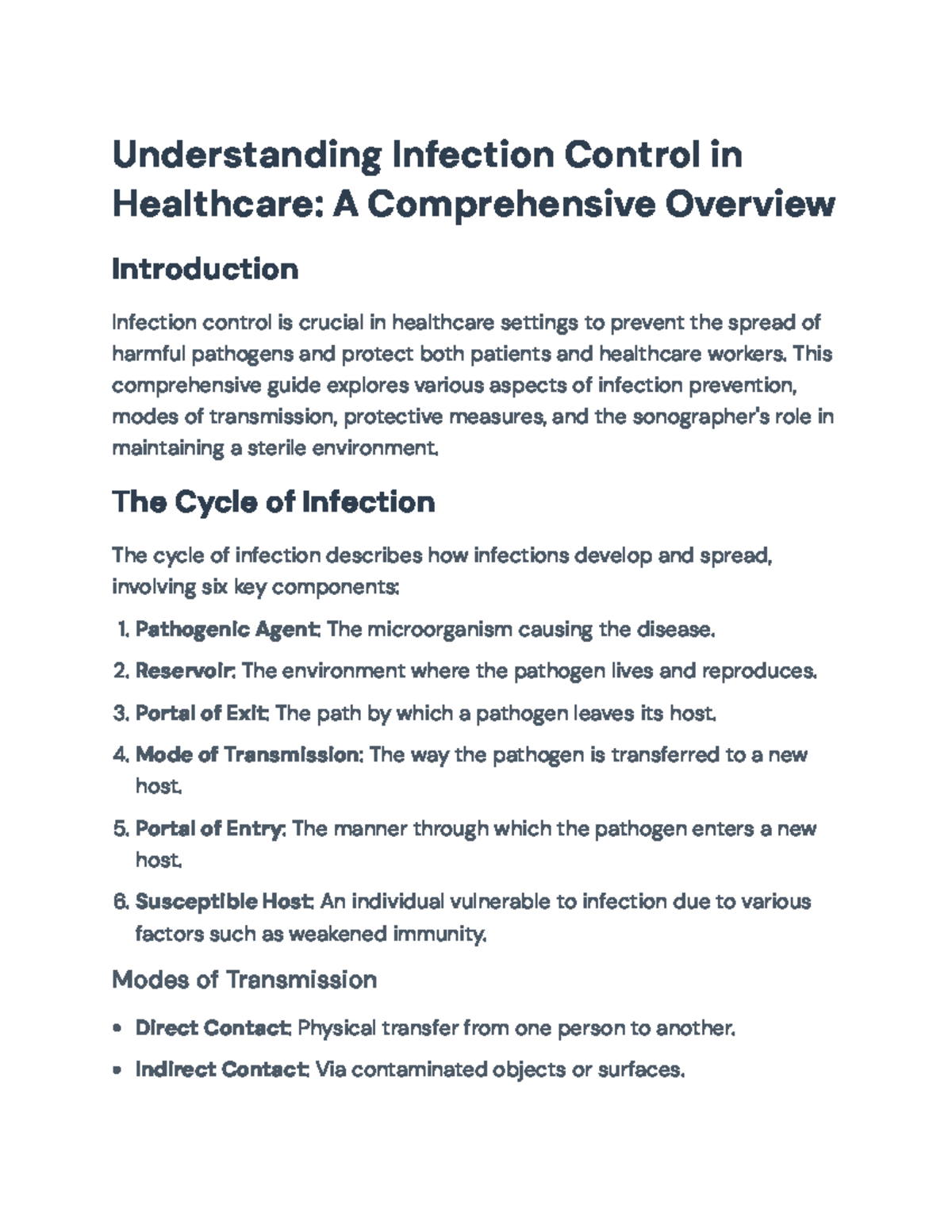Understanding Infection Control in Healthcare: A Guide for Sonographers ...