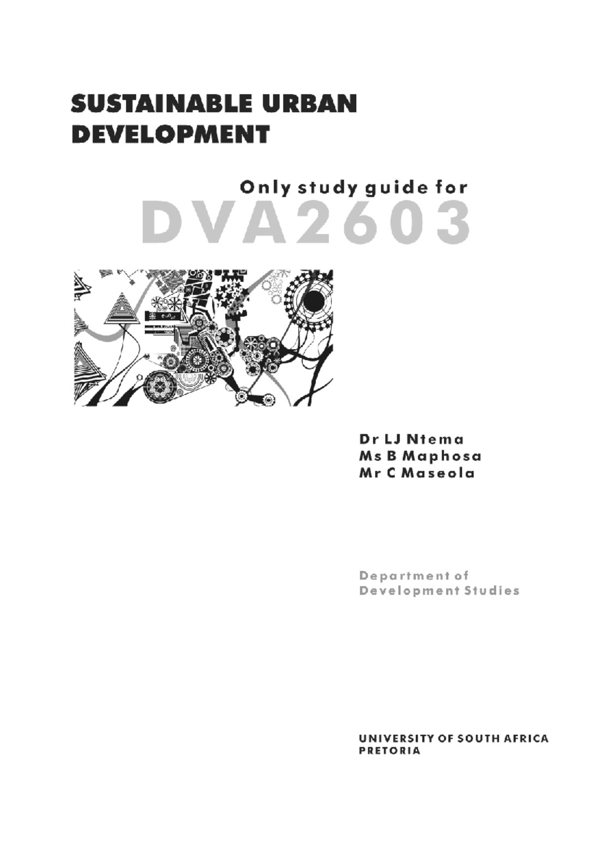 Development Studies: DVA 2603 Comprehensive Study Guide - Studocu