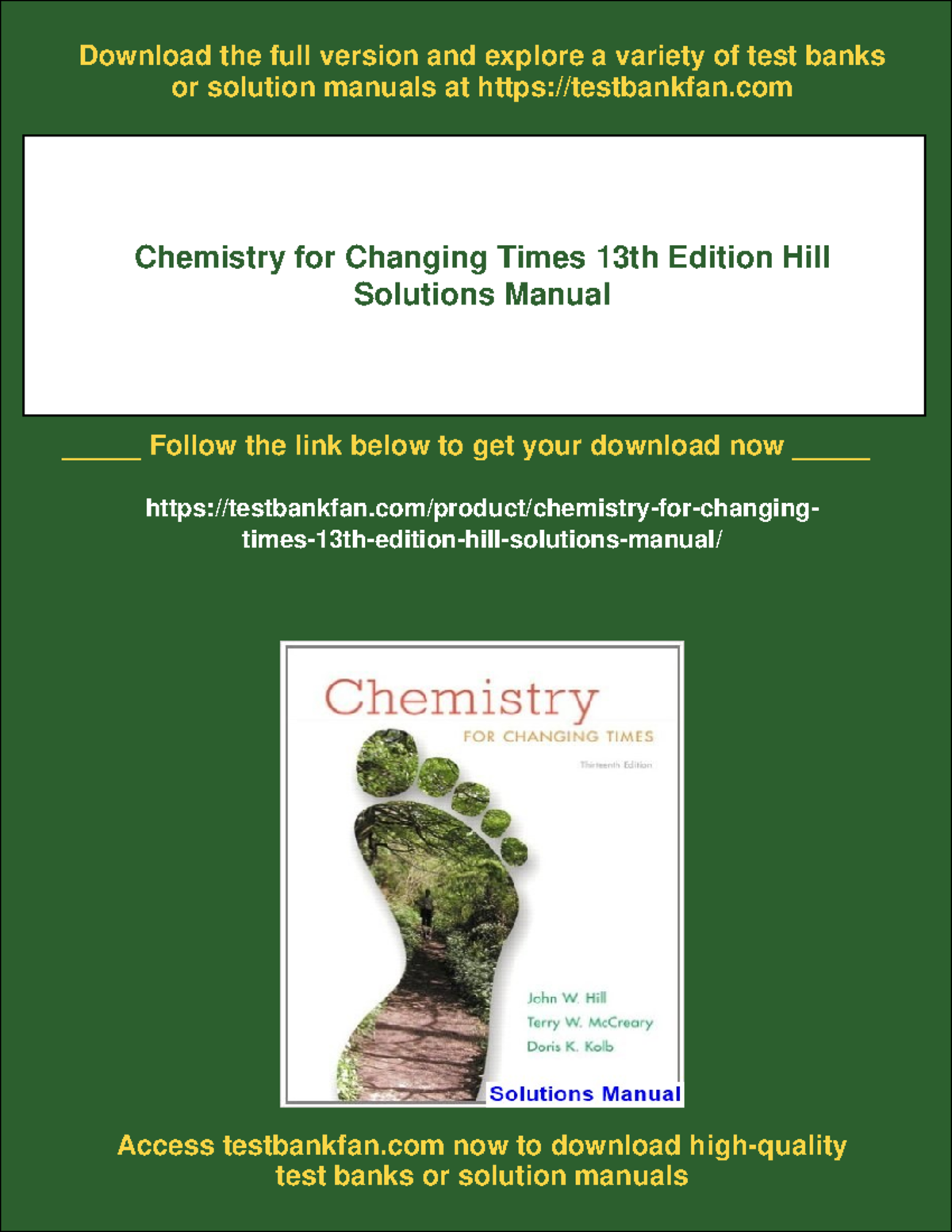 Chemistry for Changing Times 13th Ed. Hill Solutions Manual Download - Studocu