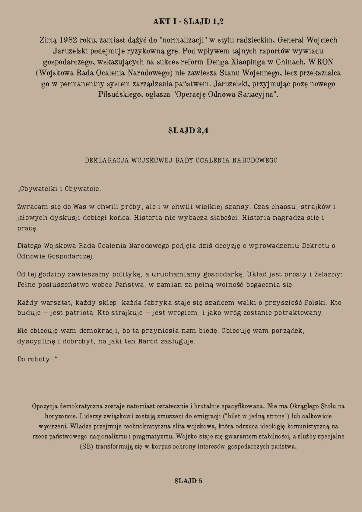 Alternatywna Historia III RP: Scenariusz 2RP - AKT I-IV - Studocu
