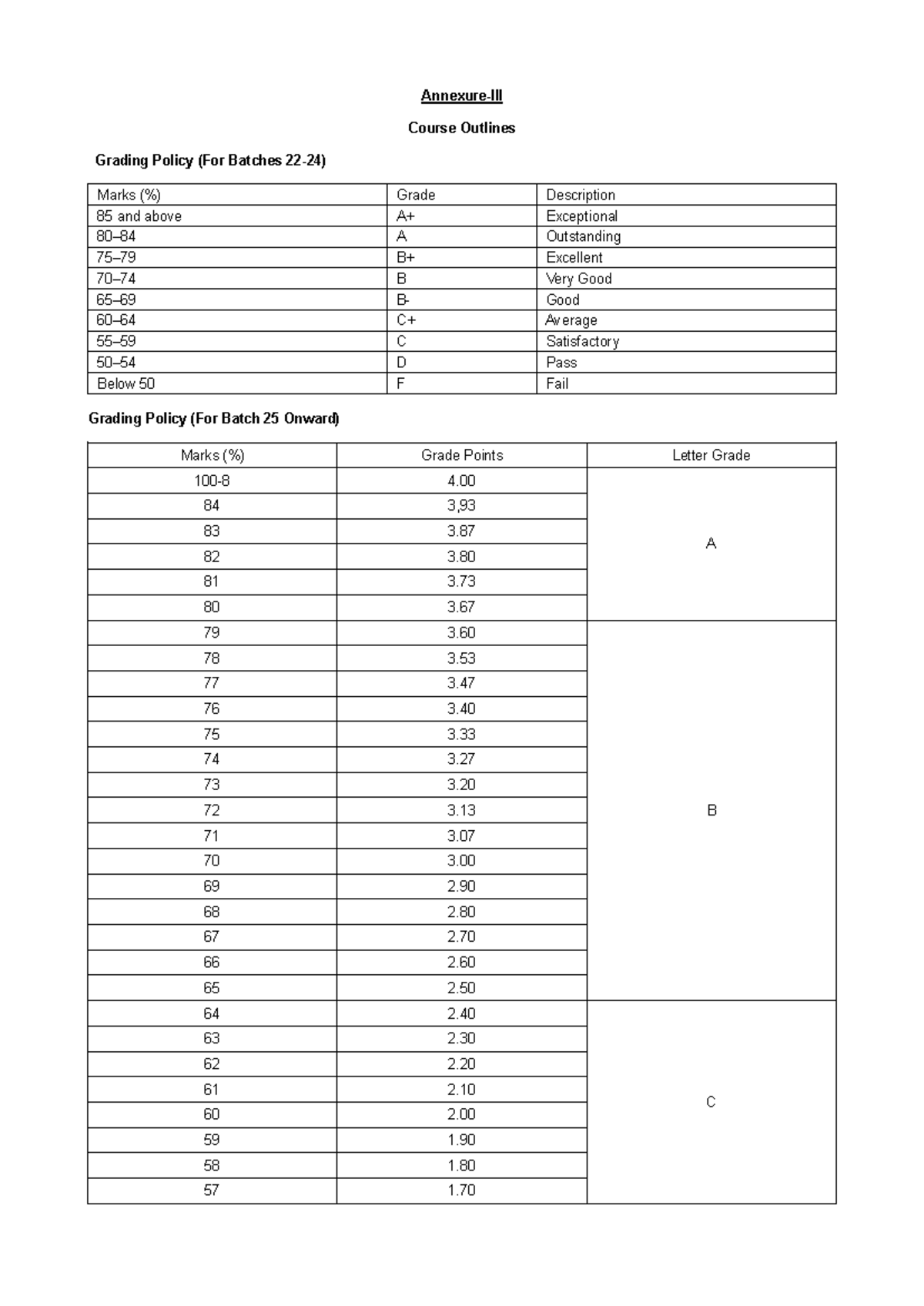 CS-Outlines: Grading Policy and Course Details for CS Students - Studocu