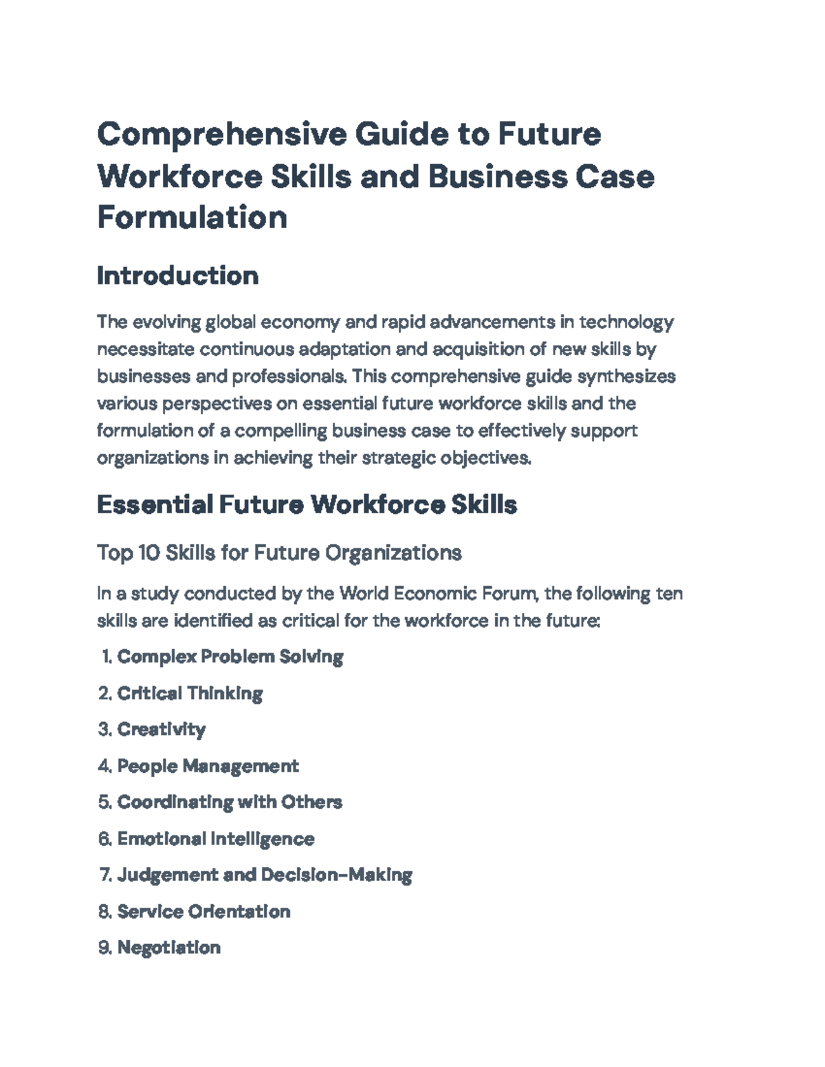 Comprehensive Guide to Future Workforce Skills & Business Case Dev ...