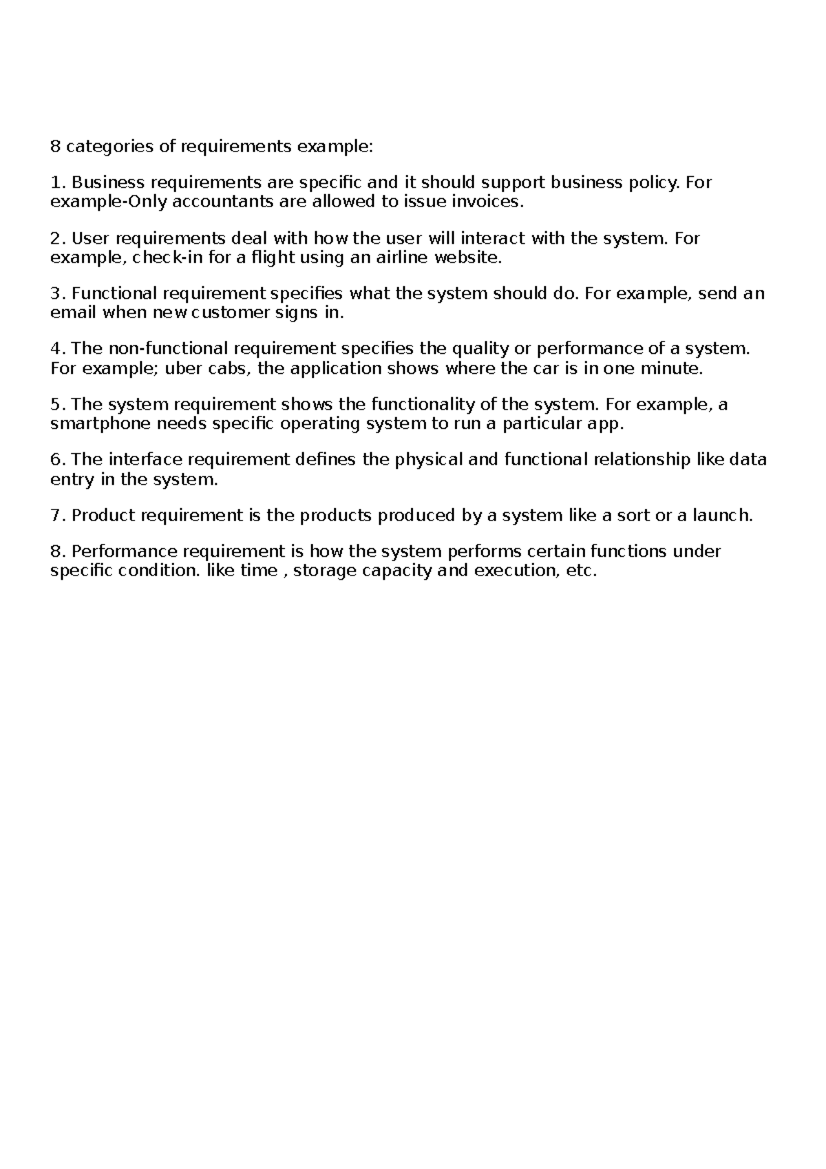 Psychiatry Notes: Requirements Overview for Systems Analysis - Studeersnel