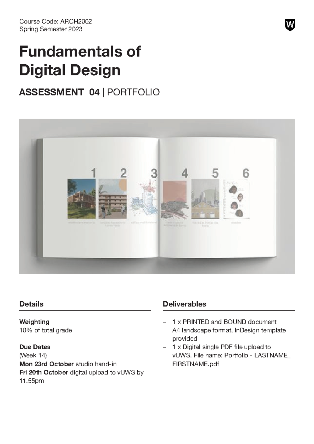 ARCH Spring 2023 Assessment 04: Digital Design Portfolio Guide - Studocu