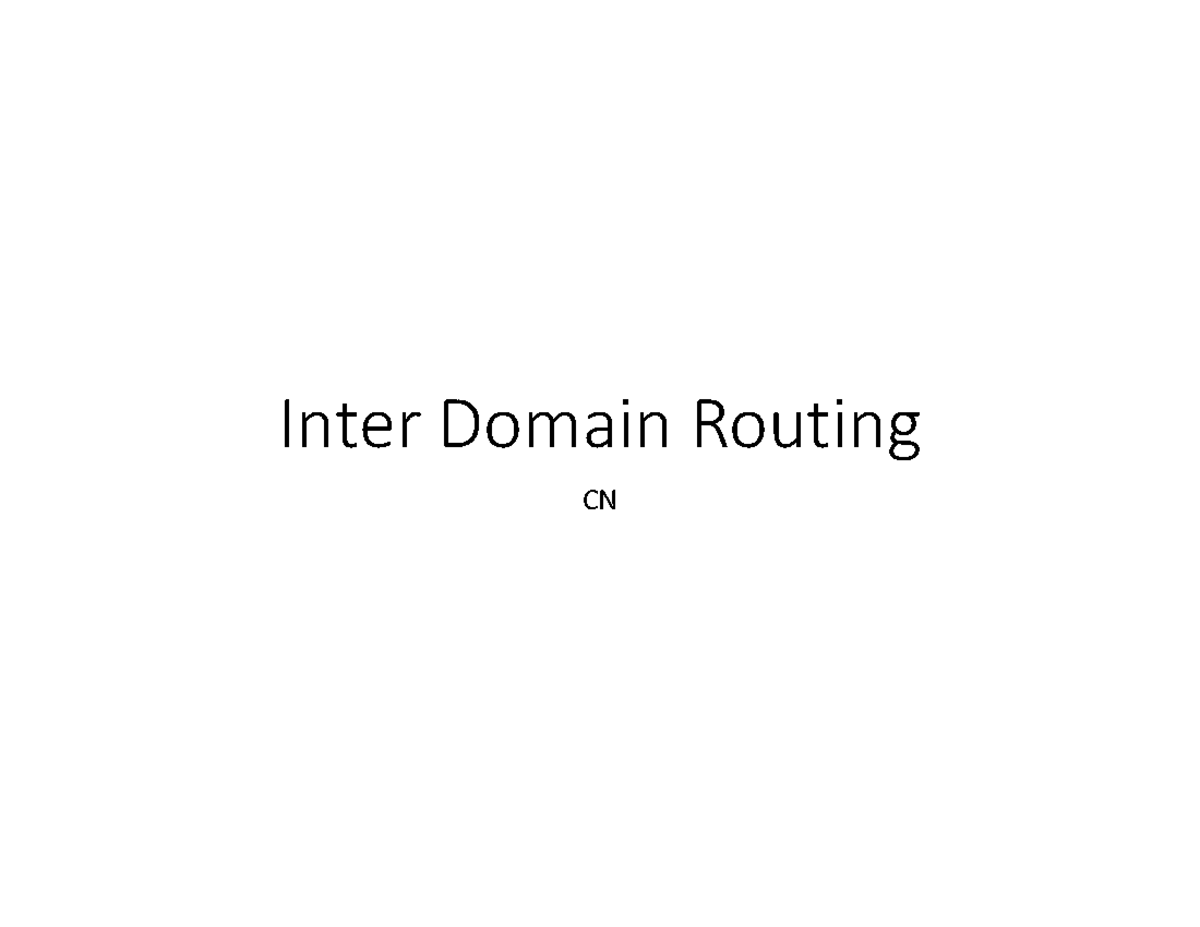 BGP Routing Protocol Overview - Student Notes - Studocu