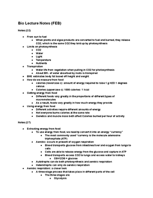 Bio 104 (APR) - Professor Will Bowers - Bio Lecture Notes (APR) Notes ...