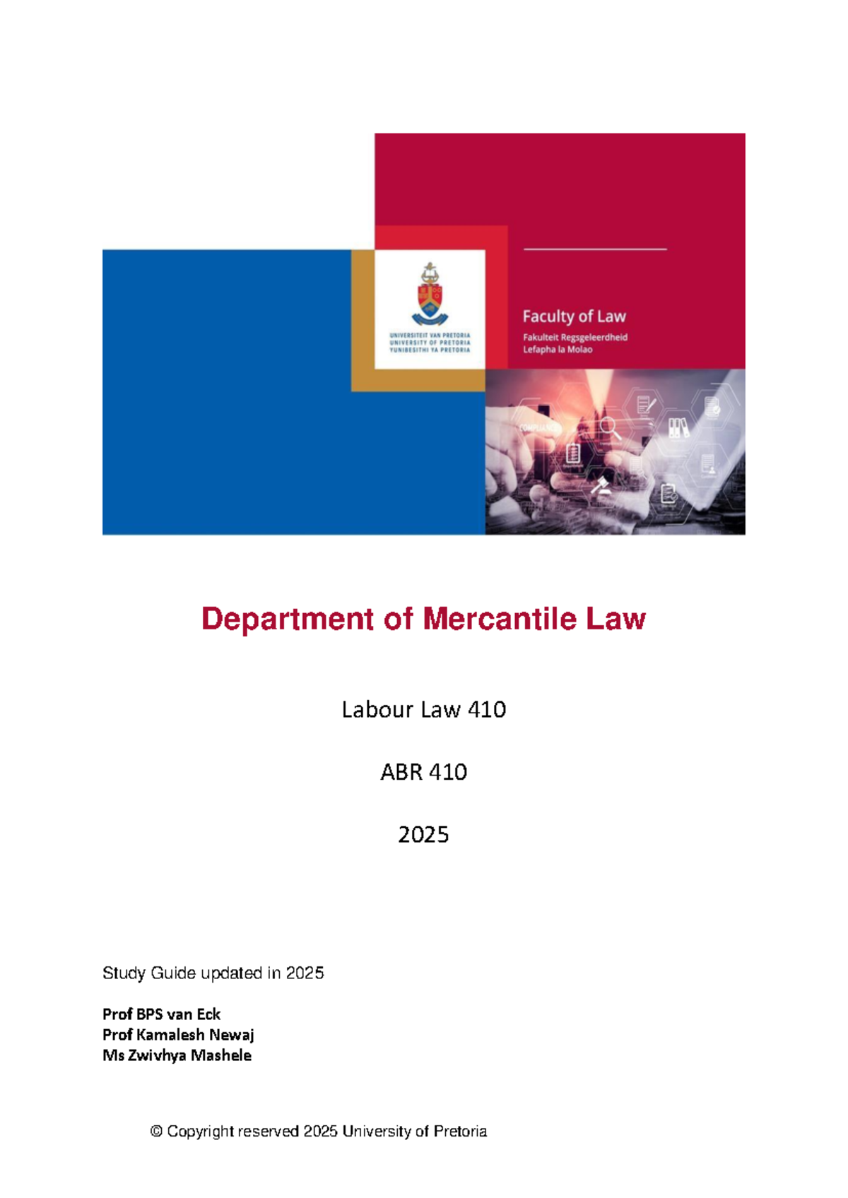 ABR 410 Labour Law Study Guide 2025: Final Exam Preparation PDF - Studocu
