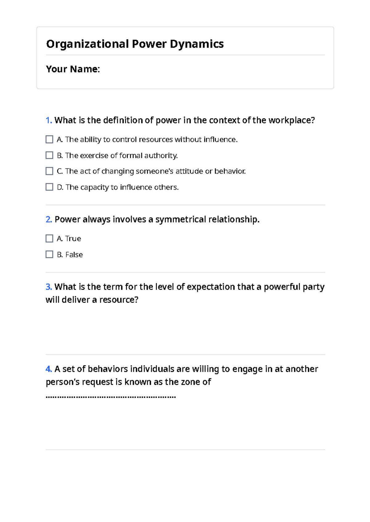 Organizational Power Dynamics - What is the definition of power in the ...