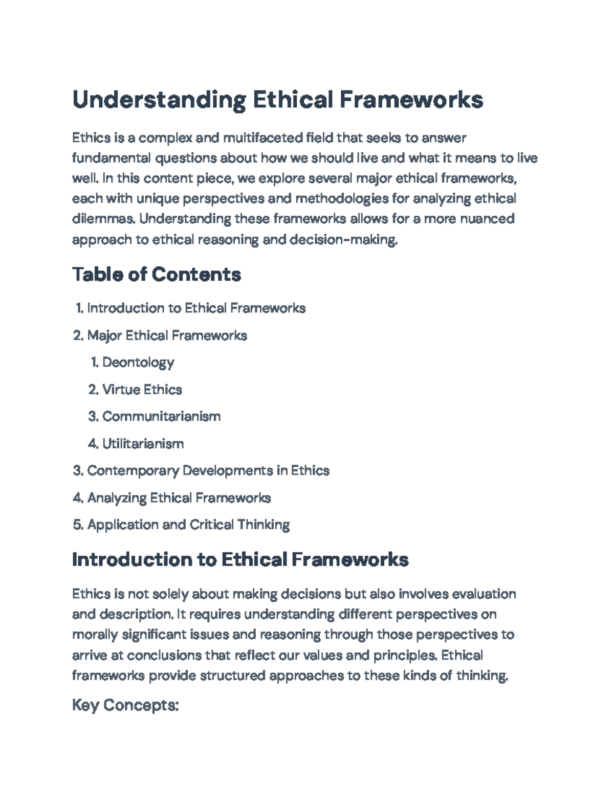 Understanding Ethical Frameworks: A Comprehensive Exploration ...