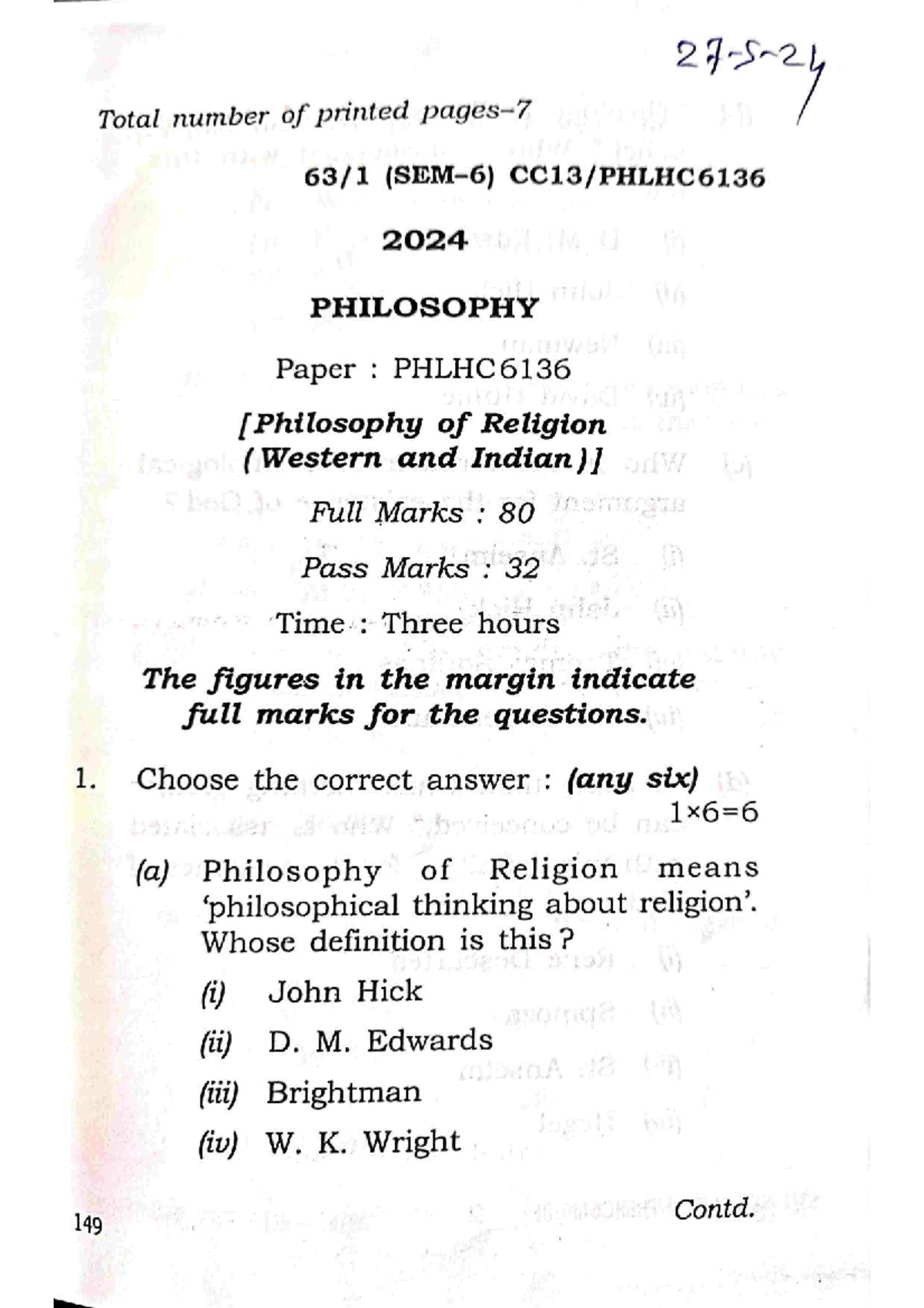 PHLHC6136 Final Exam Notes on Philosophy of Religion (2024) - Studocu