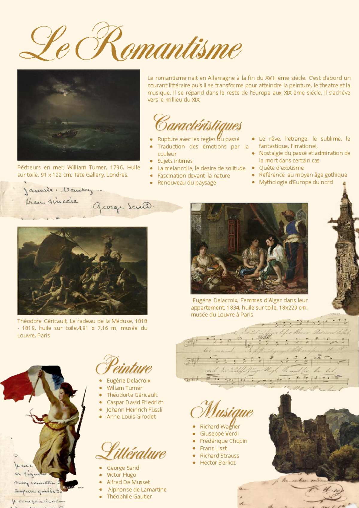 Romantisme et ses Influences Artistiques au XIXe Siècle - Document Preview