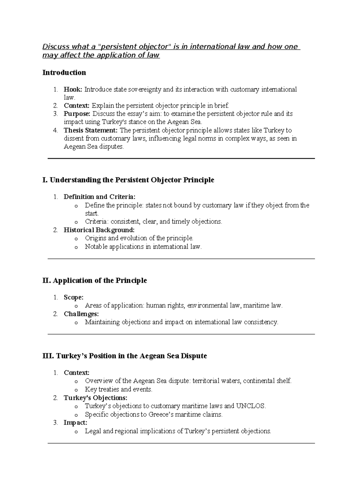 LAWS412: The Persistent Objector Principle in International Law - Studocu