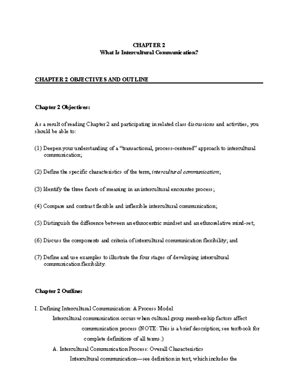 UIC SSM Intercultural Communication Chapter 2 Summary and Quiz - Studocu