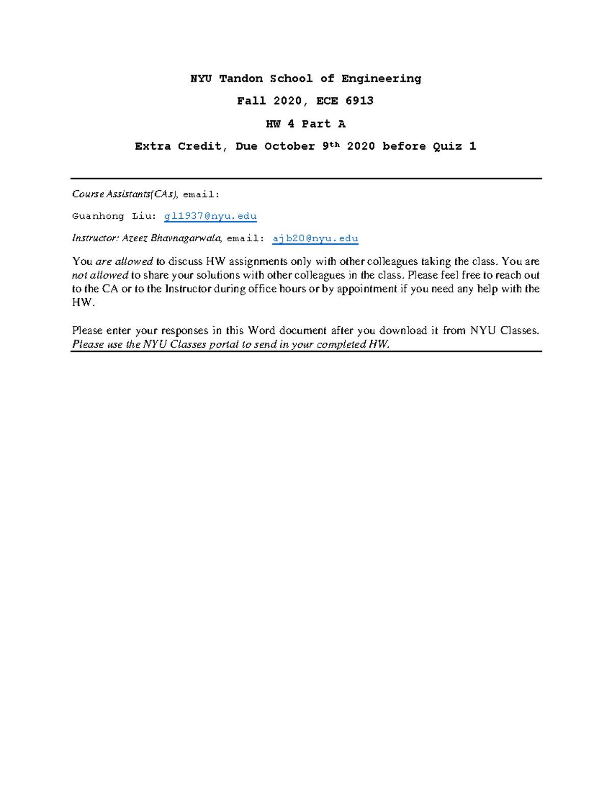 Ece 6913 Fall 2020 Hw 4a Solutions And Latency Analysis Studocu