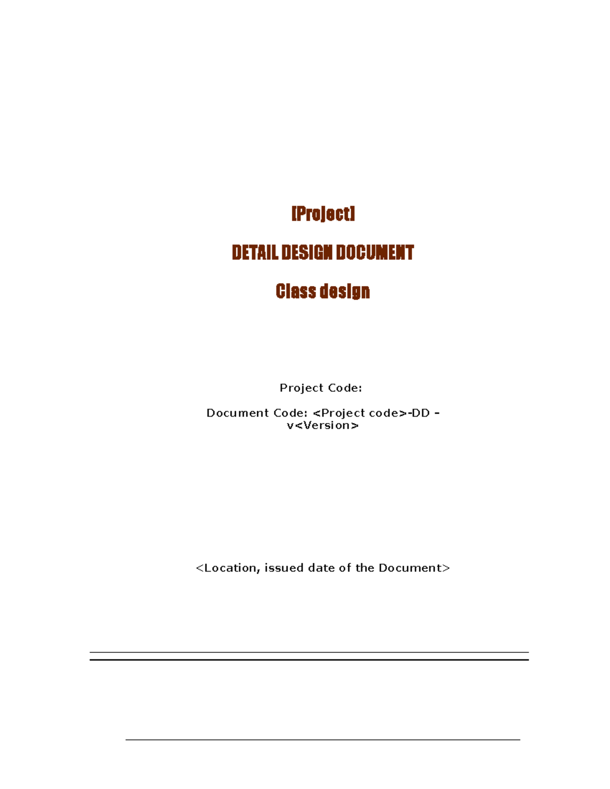 Class Design Document Template - Project Code: aasdaaasda - Studocu