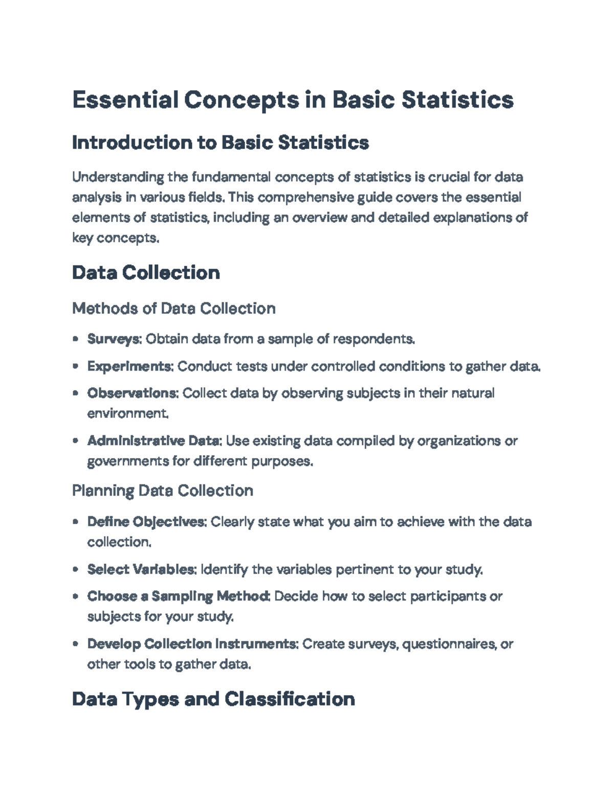 Basic Statistics Concepts: A Comprehensive Guide for Data Analysis ...