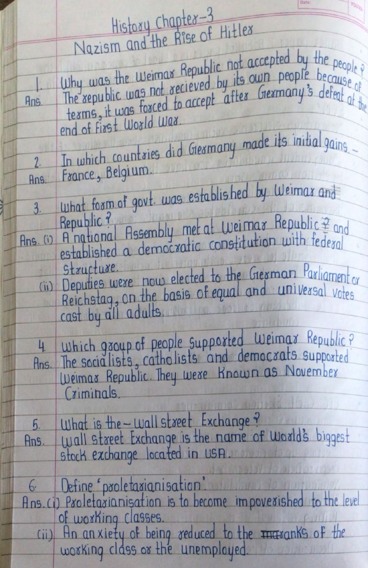 Nazism Rise Of Hitler Notes