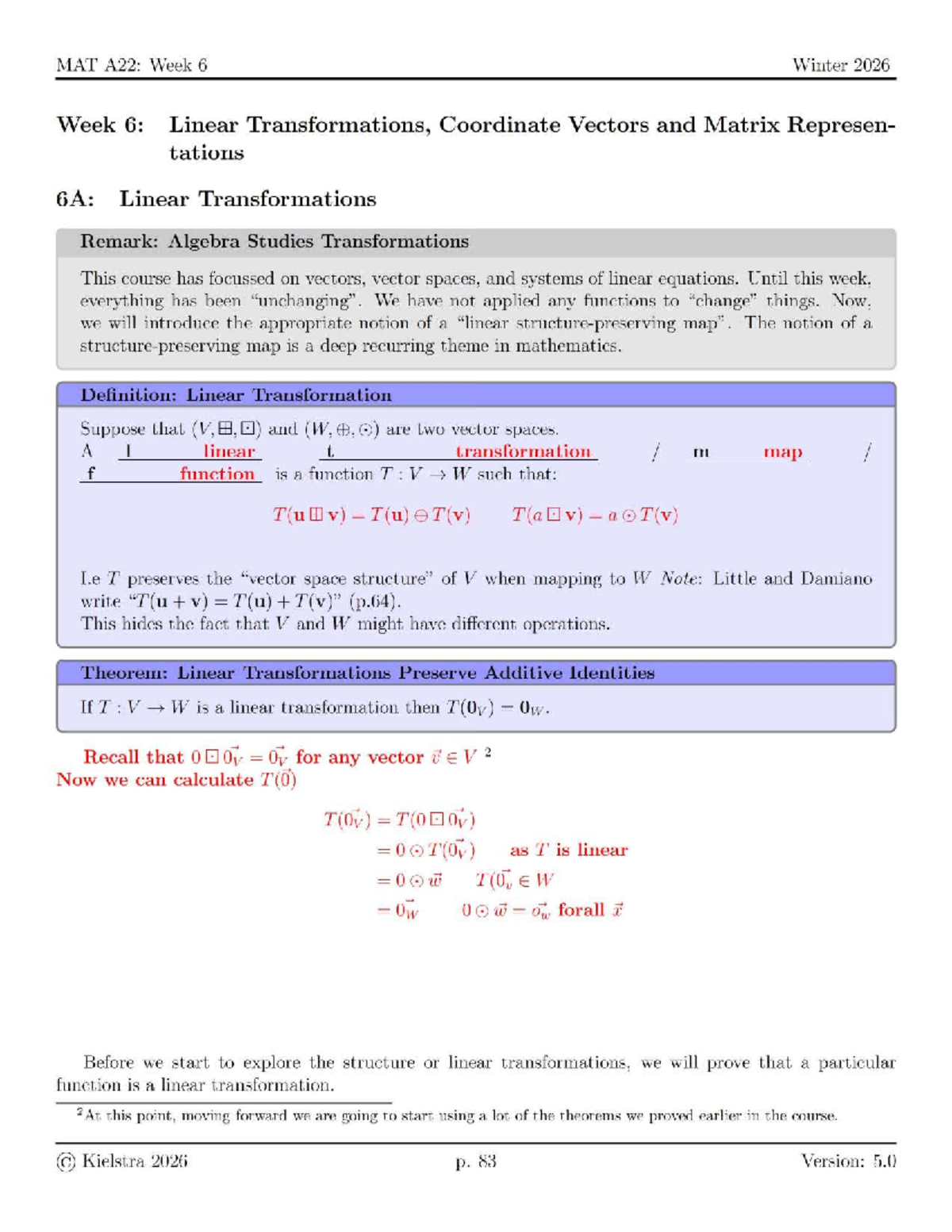MAT A22: Week 6 Winter 2026 - Linear Transformations & Matrix ...