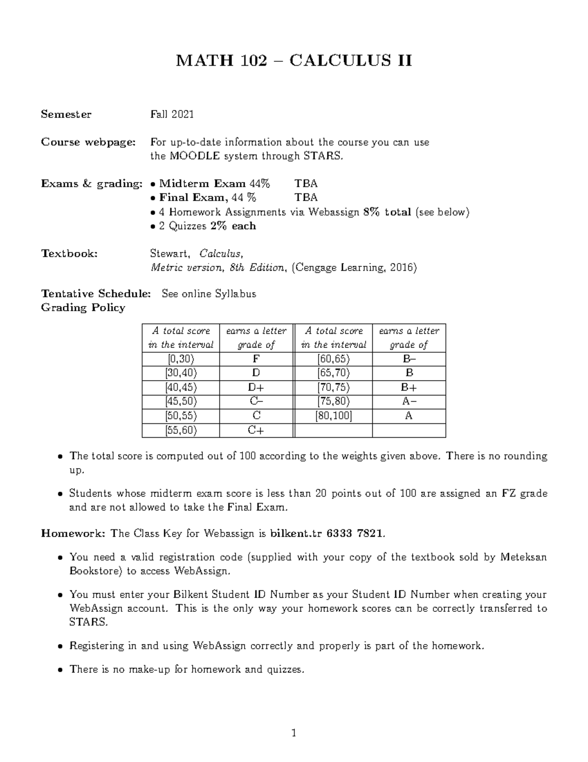 Math 102 Syllabus: Calculus II Fall 2021 Grading & Policies Overview ...