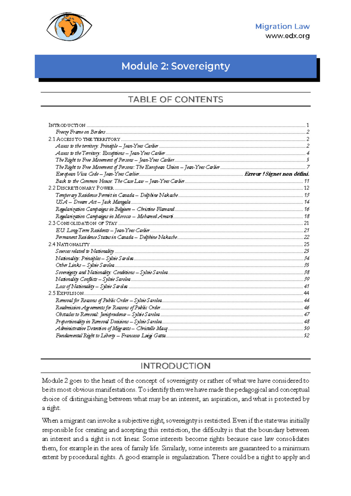 Module 2: Sovereignty and Migration - Textbook for MOOC 2 - Studocu